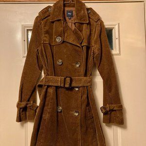 Gap Brown Corduroy Trench Coat, Never Worn! NWOT